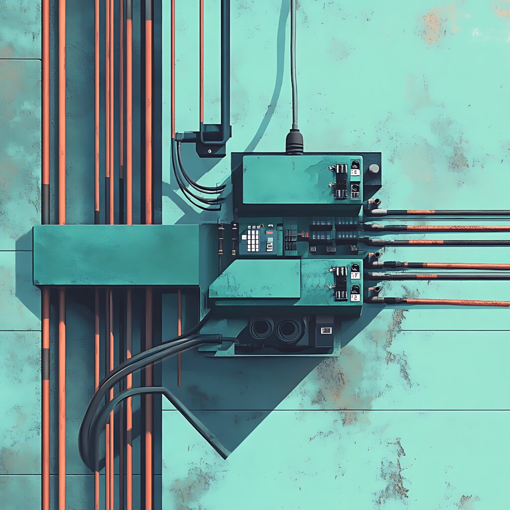 Quadro elettrico con canaline e tubazioni | S.V. Impianti | Impianti elettrici